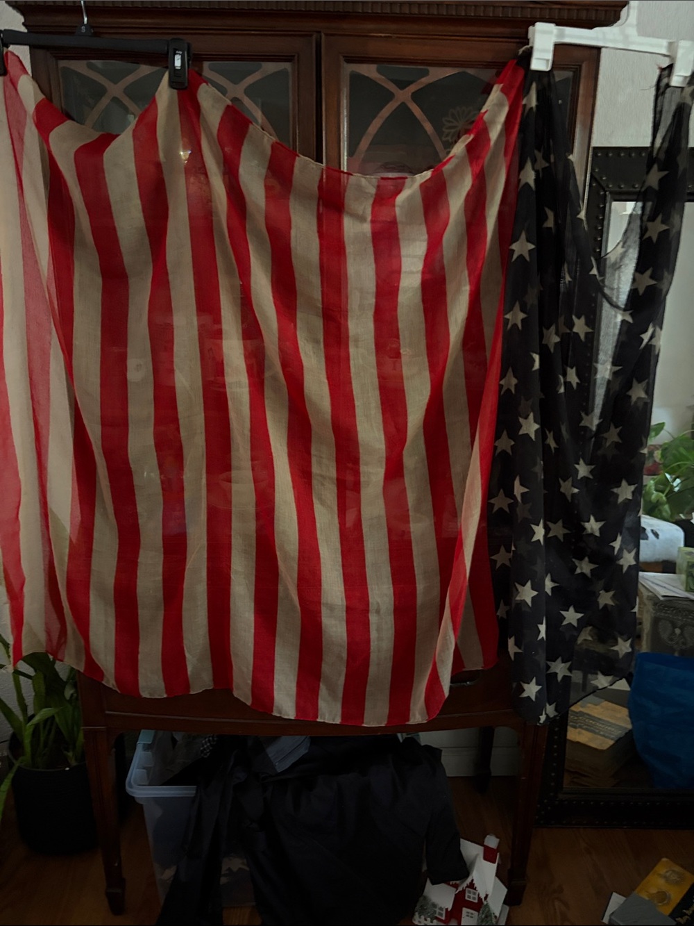 American Flag Inspired Women's Scarf in Red and White